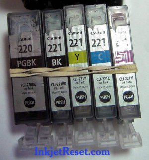 Virgin Canon CLI-221 Cartridges RESET Chip ip4600 mx860