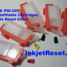 Refillable Cartridges w Auto Reset Chips CLI 221 MX860