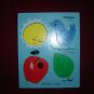 Vintage Wooden Wood Playskool Colors I See Puzzle 4 Pieces Model 155-23