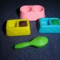 Vintage 1992 Littlest Pet Shop Kenner Playful Puppies With Bed 3 Food Dishes Brush Newspaper