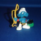 Vintage 1979 Lion Tamer Smurf With A Green Drum and Whip 20115 By Schleich PVC
