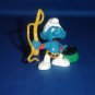 Vintage 1979 Lion Tamer Smurf With A Green Drum and Whip 20115 By Schleich PVC