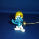 Rare Vintage 1979 Fencer Fencing Super Smurf With Yellow Mask Helmet and Sword 40504 Schleich PVC