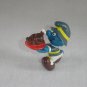 Vintage 1982 Thansgiving Smurf Carrying Turkey On Red Platter 20177 Schleich PVC From Portugal