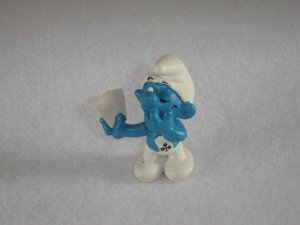 Vintage 1978 Card Player Playing Smurf Cheating W Card Tucked In Pants 20056 Schleich PVC W Germany