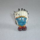 Vintage 1981 Indian Smurf With Black And White Feathers Headdress 20144 By Schleich W Berrie Co PVC