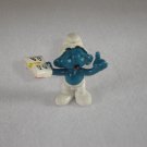 Vintage 1980 Teacher Smurf With Red ABC Book  20059 Schleich PVC