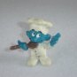 Vintage 1979 Chef Smurf With White Chef Hat and Brown Wooden Spoon 20042 Schleich PVC