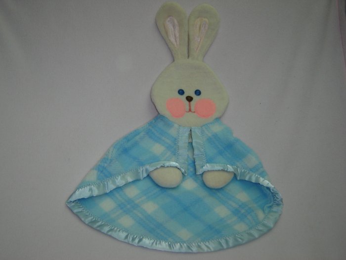 Vintage 1979 Fisher Price Blue Plaid Bunny Rabbit Security Blanket 404 ...