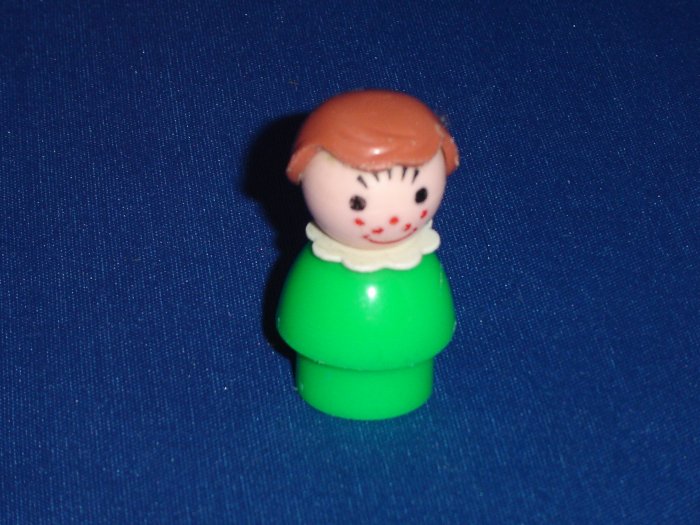 Vintage Fisher Price Little People Green Girl Brown Sculpted Hair ...