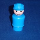 Vintage Fisher Price Little People Blue Driver or Boat Captain For Indy Racer and Truck Rigs