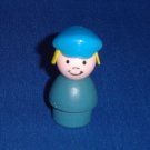 Vintage Fisher Price Little People Play Family Village Wood Blue Police Girl Woman 997 From 1973