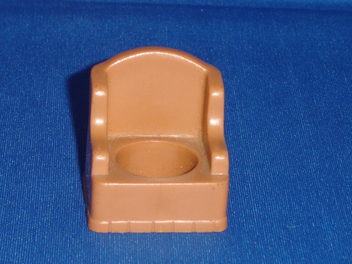 Vintage Fisher Price Little People Brown Stuffed Arm Wing Chair for 952 Play Family House