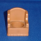 Vintage Fisher Price Little People Brown Stuffed Arm Wing Chair for 952 Play Family House