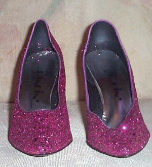 DANCIN' Fuschia Pink Glitter Pumps Sz 9