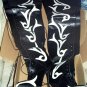 THE LITTLE SHOE BLACK & WHITE SCROLL THIGH HIGH BOOTS
