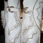 IBINKA White Leather Mocassin Fringe Thigh High Boots