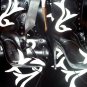THE LITTLE SHOE BLACK & WHITE SCROLL THIGH HIGH BOOTS
