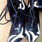THE LITTLE SHOE BLACK & WHITE SCROLL THIGH HIGH BOOTS