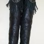 WILD PAIR Black Leather Fringe Thigh High Boots Sz 8