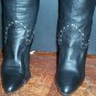 WILD PAIR Black Leather Fringe Thigh High Boots Sz 8