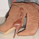 THE WILD PAIR Brown Leather & Suede OTK Knee High Boots