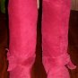 Pink Bowtie Mid High Boots