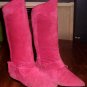 Pink Bowtie Mid High Boots