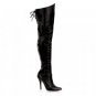 Black Leather 5 Inch Thigh Boot W/Lacing sz 8