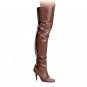 Brown Leather 4 Inch Pull-On Thigh Boot Sz 11