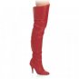 Red Leather 4 Inch Pull-On Thigh Boot Sz 9