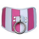 Pink & White Leather Posture Collar Med/Large