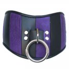 Purple & Black Leather Posture Collar Med/Large