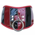 Red & Black Patent Leather Posture Collar Sm/Med