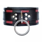 Black & Red Leather Locking Buckle Collar Med/Large