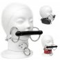 White Leather Posture Collar with Bit Gag Sm/Med