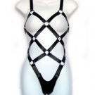 Black Poly Vinyl Body Harness with G-String