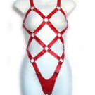 Red Poly Vinyl Body Harness with G-String