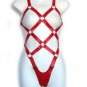 Red Poly Vinyl Body Harness with G-String