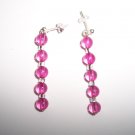 Pink round bead earrings