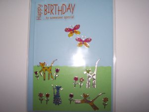 Cat & Butterfly Birthday Card
