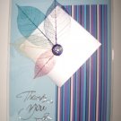 Blue leaf thank you card
