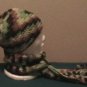 Brown & Green Multi Hat & Scarf