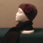 Multi Brown Skull Cap with flower & Brown Scarf