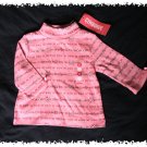 GYMBOREE Tyrolean Lure Pink Floral Lines TURTLENECK TOP - Size 3-6 months