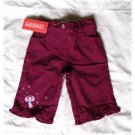 GYMBOREE Winter Princess Burgundy Sparkling ANGEL PANTS - Size 3-6 months