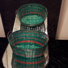 VINTAGE Green and Red Basket *