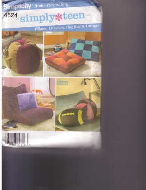 4524 Simplicity -- pillows, ottoman, dog bed, lounger, football, and ball - (T-Bla-S-13)