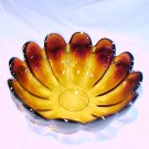 Tiara Glassware -- Amber Fluted Center Bowl