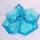 Tiara Glassware -- Blue 4 part Candy Dish